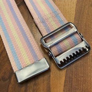Pastel Pink Blue Yellow Purple Woven Gait Belt 60”